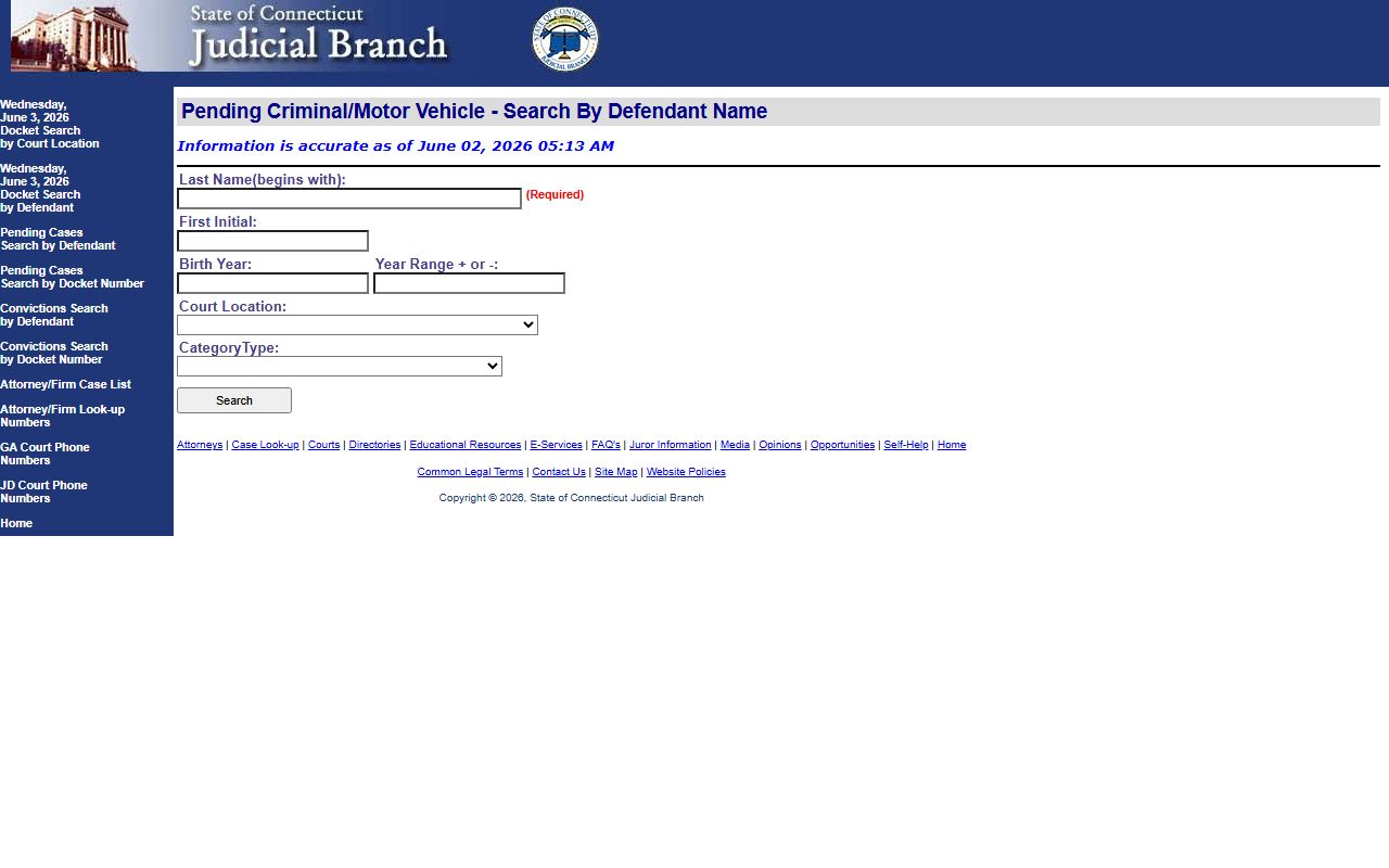 Pending case by defendant search for Middlesex County court records after an arrest